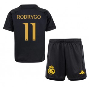 Real Madrid Rodrygo Goes #11 Tredjeställ Barn 2023-24 Kortärmad (+ Korta byxor)